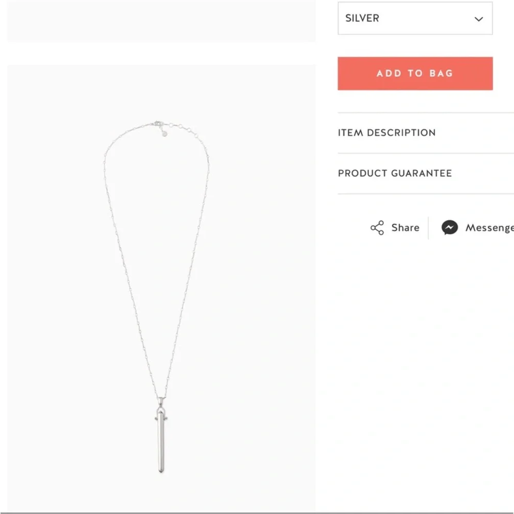 Stella & Dot Rebel Pendant Necklace silver